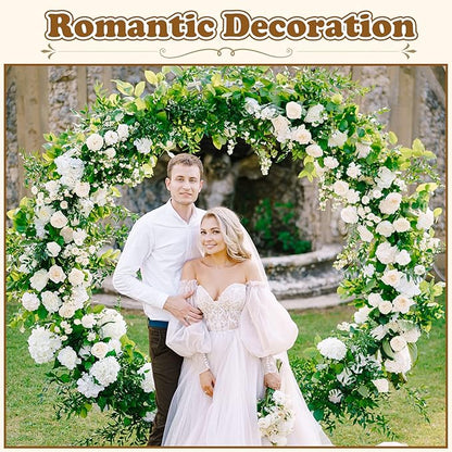 Round Balloon Arch Kit, 6.8ft (2.1m) Large Size Metal Golden Circle Balloon Arch Upgrade Round Backdrop Stand for Baby Shower Wedding Birthday Party Photo Background Decoration