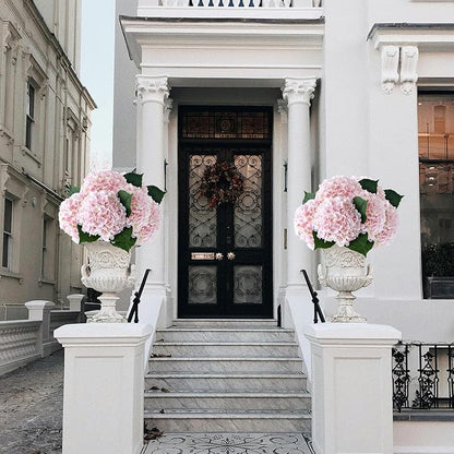 YalzoneMet 4Pcs Light Pink Silk Hydrangea Artificial Flower Big Blooms 20'' Long Stem Faux Hydrangea for Home Baby Shower Party Indoor Outdoor Wedding Table Centerpiece Spring Flower Decor