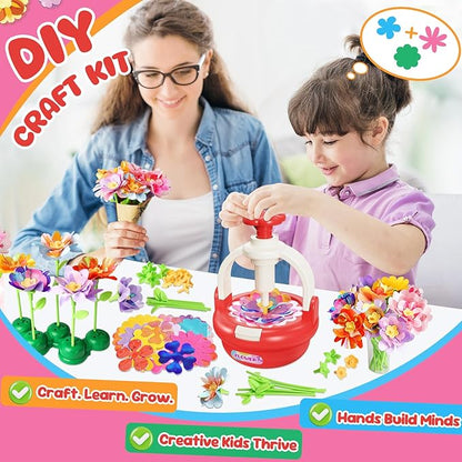 Craft Kits for Girls 4-8 Year Old, Christmas Gift for Grandkids, Arts and Crafts for Kids Ages 8-12 4-8 4-6, DIY Flower Making Kit for Kids, Birthday Gifts for Girls Toys Age 3 4 5 6 7 8 Year Old