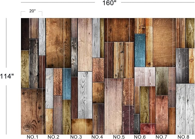 Eierme-Vintage Color of Old Wooden Wall Background Texture Mural Wallpaper Peel and Stick 160" x 114"