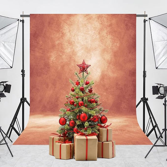 Abstract Professional Photography Backdrop for Portrait Photo Props Booth Background Photoshoot Studio with Polyester Fabric Roller Pocket on Top(8x10ft,Brick Red,No Stand)
