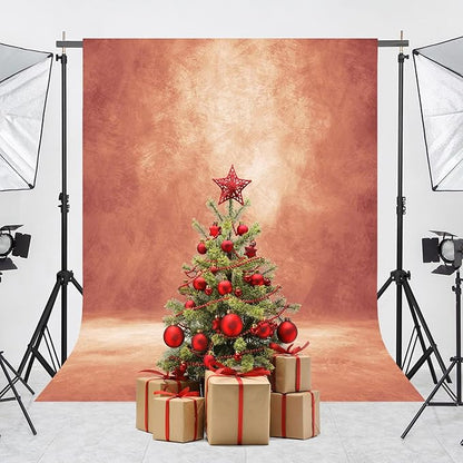 Abstract Professional Photography Backdrop for Portrait Photo Props Booth Background Photoshoot Studio with Polyester Fabric Roller Pocket on Top(8x12ft,Brick Red,No Stand)