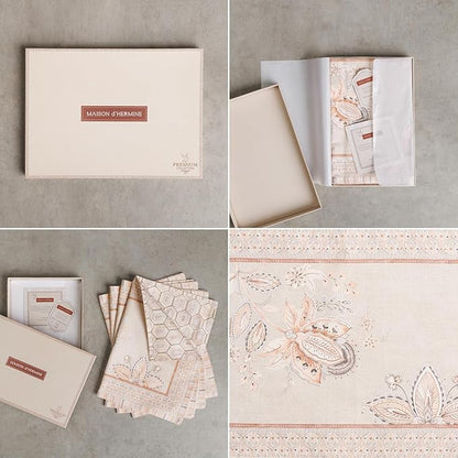 Maison d' Hermine Placemats 100% Combed Cotton Premium Set of 4 Dinner Placemat, Decorative Washable Cloth Placemat, Dining, Buffet Parties & Camping - Society Florals (13"x19")
