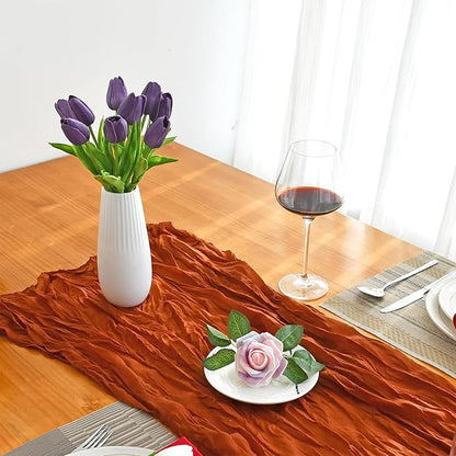 Mandy's Artificial Tulips 20 Stems Purple PU Faux Flowers for Thanksgiving and Christmas Decorations Wedding Home Decor 13.5 Inch