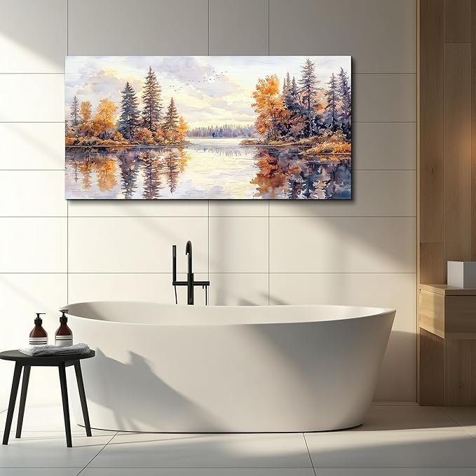PHAOHUAXM Large Natural Landscape Wall Art For Dining Room Apartment Abstract Ink Landscape Painting Wall Decoration Living Room Bedroom Office Artwork Pictures Home Decoration Aesthetics 30x60 In