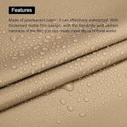 MECCANIXITY 10 Pcs Flower Wrapping Paper 22.8x22.8 Inch Waterproof Florists Wrapping Paper for Florist Bouquet Supplies, DIY Crafts, Gift/Gift Box Packaging Brown