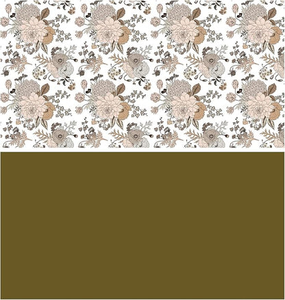 WRAPAHOLIC Jumbo Reversible Floral Wrapping Paper - 24 Inch X 100 Feet Jumbo Roll Pearlized Vintage Floral Design, Perfect for Wedding, Birthday, Mother's Day