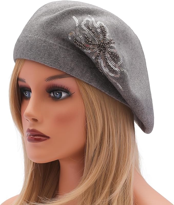 Winter Women French Beret Hat Kaschmir Solid Color Knitted Berets