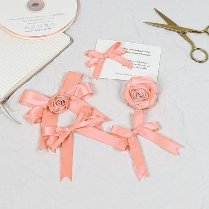 Peach Satin Ribbon, Double Faced 5/8 Inch X 25 Yards Peach Ribbon, Premium Satin Ribbon for Gift Wrapping, Crafts, Hair Bow Making, Sewing, Flower Bouquet, Wedding Party Decor