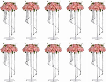 Wedding Centerpieces Decoration Flower Vase, Elegant Acrylic Crystal Stand -10 Pcs 23.6inch High Party Tables Decorations, Dining Table Chandelier Centerpiece Stands