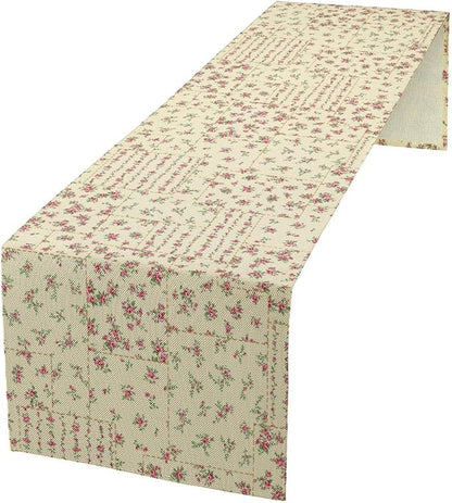 Floral Table Runner, Watercolor Rose Flower Kitchen Table Decoration Vintage Spring Home Tablecloth for Birthday Party Picnic Decoration 13x70 Inch 1PCS