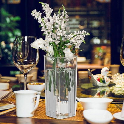 6 Packs Acrylic Flower Vases, Clear Tall Square Table Vases
