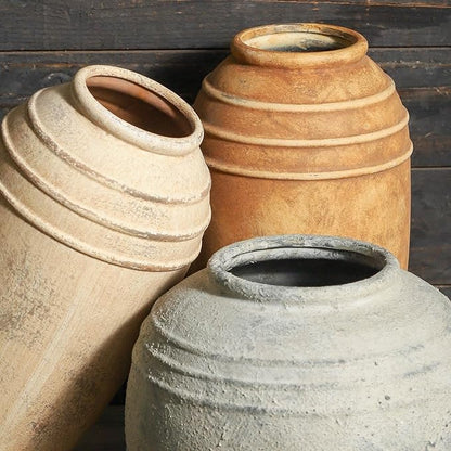 Large Ceramic Rustic Vase, 12.87 inch Tall Vintage Farmhouse Flower Pottery Vase for Home Decor, Living Room Shelf Decor,Enterway, Table Decoration