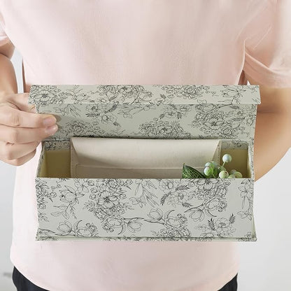 Soul & Lane Decorative Storage Boxes with Lids, Set of 3 Cardboard Boxes for Home Décor and Documents, Memory Organizers for Keepsakes with Magnetic Closure, Photo Storage, Elegant Floral