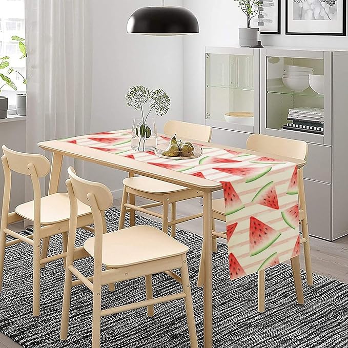 Watermelon Table Runner,Summer Fruit Tropical Birthday Party Decoration Dining Room Home Kitchen Table Decor 13 x 90Inch