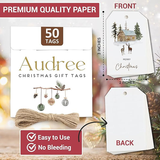Christmas Gift Tags Stickers and String (Woodland Christmas Gift Tags)