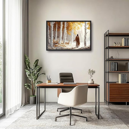 Christian Large Wall Art Religious Framed Wall Decor for Living Room, Jesus Pictures Oversized Canvas Print Painting Modern Extra Large Framed Artwork for Bedroom Office Home Decor 36"x24"