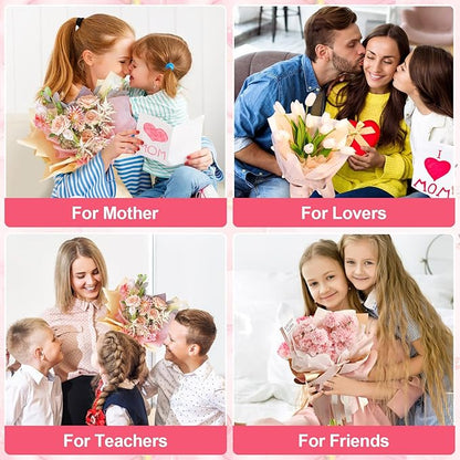 VinTS 48 Sheets 23.6x23.6in Cotton Wrapping Flower Lining Paper,Korean Style Of Waterproof Floral Bouquet Lining Paper Withdrawable Pleated Wrapping Paper Gift Packaging Paper,6 Colors