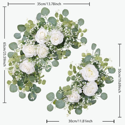 Pack of 2 Wedding Arch, Artificial Flowers, Wedding Decor，Flower Garland Be Suited to Banquet, Party, Reception Entrance Welcome Sign and Background Decoration (Starry Sky)