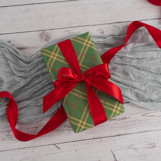 MEEDEE Red Satin Ribbon 1-1/2 Inch Red Ribbon Lux Double Faced Satin Ribbons by 50 Yards Polyester Satin Ribbons for Crafts, DIY Crafts, Weddings, Flower Bouquet, Holiday Decorating