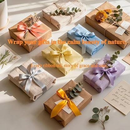 1-1/2 Inch Double-Faced Satin Ribbon 50 Yards Set,“Morning Meadow”–10 Nature Colored Ribbon Bulk for Gift Wrapping, Crafts, Flower Bouquet, Christmas Easter Wedding Party Decor, Hair & Bows