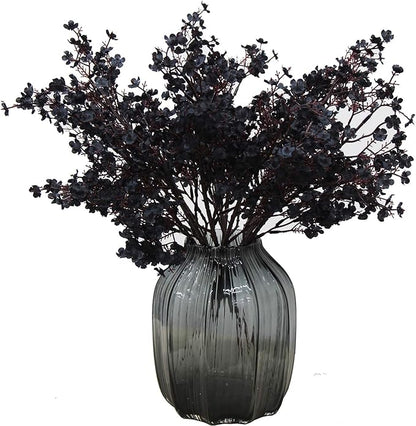 JAKY-Global Babys Breath Silk Artificial Flowers Bulk with Vase 10pcs for Fall Decor Fake Flower Bouquet Bulk for Home Kitchen Indoor Bouquet Floral Arrangement Table Centerpieces Party Decor(Black)