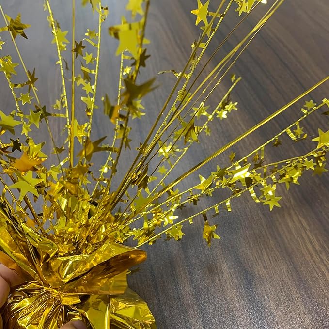 ALISSAR Glitter Gold Star Centerpieces-Table Decorations for Home Decor Birthday Wedding Anniversary Decor (4, Gold)