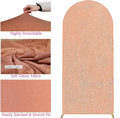 Two-Sided Glitter Arch, Rose Gold Chiara Backdrop, Shimmer Stand Cover for Birthday Wedding Party Decor