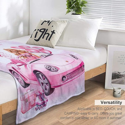 Birthday Blanket Birthday Gifts for Girls Women Pink Throw Blanket for Kids Adults Soft Warm Cozy Fleece Blanket for Couch Sofa Bed 40"x50"