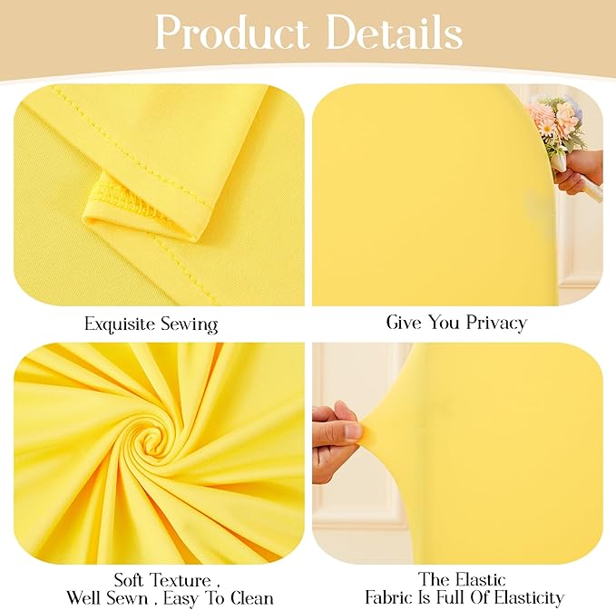 Yellow Arch Backdrop Cover Set of 2 Birthday Party Arch Covers 7.2 and 6ft Wedding Arch Cover Stretchy Backdrop Bridal Baby Shower Birthday Arch Covers Spandex