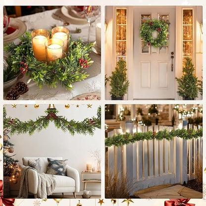 1PC 9FT Christmas Decor Artificial Norfolk Pine Garland,Realistic Artificial Garland Greenery for Fireplace Table, Mantle Wall, Indoor Outdoor Winter Holiday Decorations(1, 9FT)