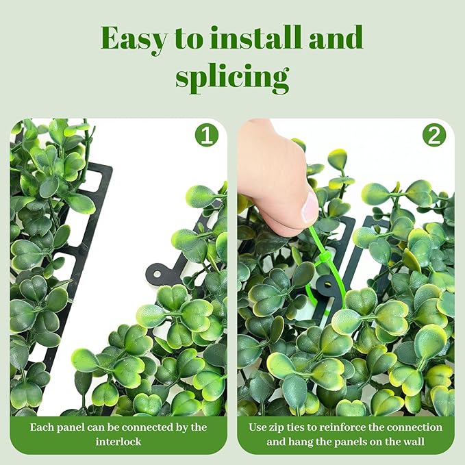 Grass Wall Panel Greenery Wall Artificial Grass Backdrop 10 * 10in 12Pcs Decorative Background Wall for Outdoor Interior Decor Hedge Wall for Garden Party Wedding Backdrop