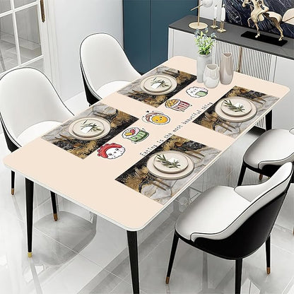 Black Gold Marble Placemats Set of 6 Washable Table Mats for Kitchen Dining Table,Heat-Resistant Place Mats for Indoor Outdoor Party Holiday Decoration