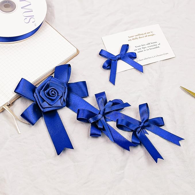 Royal Blue Satin Ribbon, Double Faced 1/2 Inch X 25 Yards Royal Blue Ribbon, Premium Satin Ribbon for Gift Wrapping, Crafts, Hair Bow Making, Sewing, Flower Bouquet, Wedding Party Decor