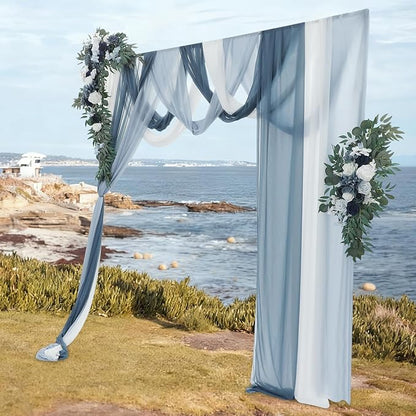 Artificial Wedding Arch Flowers Kit (Pack of 5),2pcs Artificial Hanging Flower Arch Decor,for Wedding Ceremony Arbor Reception Backdrop Rose Floral Party Outdoor Decoration Blue