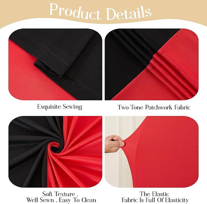 Black Red Arch Backdrop Cover Set of 2 Spandex Arch Covers 7.2 and 6ft Wedding Arch Stand Cover Bridal Baby Shower Photo Stretchy Backdrop Arch Cover Birthday Party Arch Covers