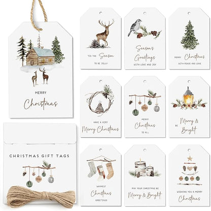 Christmas Gift Tags Stickers and String (Woodland Christmas Gift Tags)