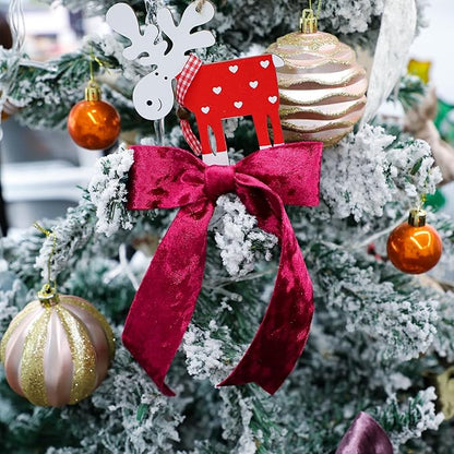 Christmas Velvet Ribbon Red 1-1/2 inch Wide Double-Sided Glossy Fabric Ribbons for Tree Decor Gift Wrapping Flower Bouquet DIY Crafts 10Yd