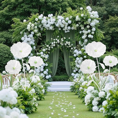 White Giant Flowers - 5.58ft Huge Floral Decorations Silk Durable Large Flowers for Christmas Wedding Classroom Decoration Birthday Party Baby Shower Beautify Room-White