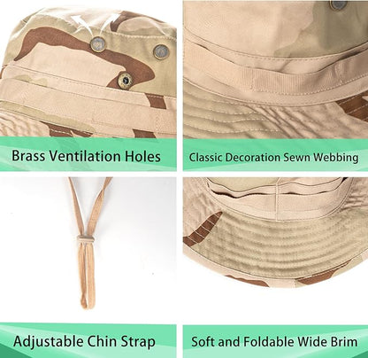 Sun Hats for Men Women Boonie Hat UPF 50+ Bucket Hat Wide Brim UV Protection Fishing Hiking Safari Outdoor Hats