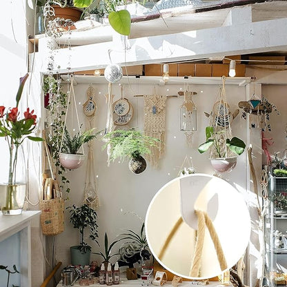 60 Drop Ceiling Hooks for Classrooms & Offices, White Heavy Duty Ceiling Hooks for Hanging Plants & Decorations, Metal T-Bar Hooks for Suspended Drop Ceiling Tiles