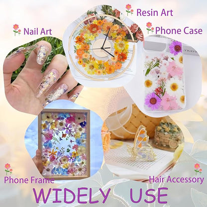 111Pcs Orange Dried Pressed Flowers for Crafts,Xinxinran Fall Dry Flowers Kit for Resin Molds,Epoxy Resin Accessories,Bookmark,Jewelry Molds,Candle Making Supplies,Soap,Frame