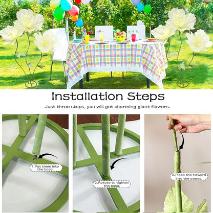 Giant Artificial Paper Flowers Decorations, Large Faux Floral Decor Huge 3D Flower for Wedding Home Office Christmas Birthday Party Banquet Background Shop Window Display Photographic Props, Yellow