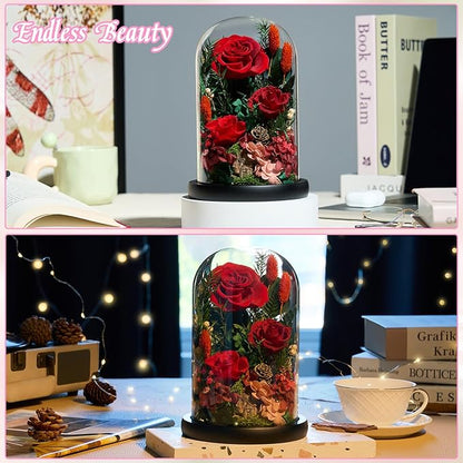 Preserved Roses,Forever Fresh Flowers 7.48in,Gift for Women,Mom,Grandma,Wife,Girlfriend,Sister,and Daughter Perfect for Birthday,Mother’s Day,Valentine’s Day (True Romance1)