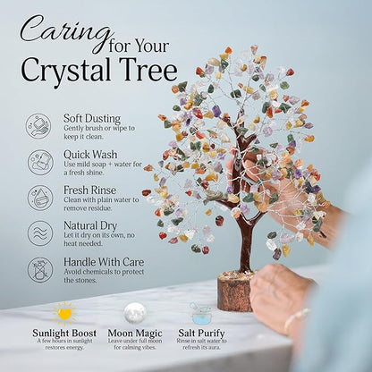 FASHIONZAADI Premium Crystal Tree of Life – 7 Chakra Tree for Healing, Positive Energy, Luck & Manifestation – Gift-Ready Packaging – Ethically Handcrafted Spiritual Gifts for mom