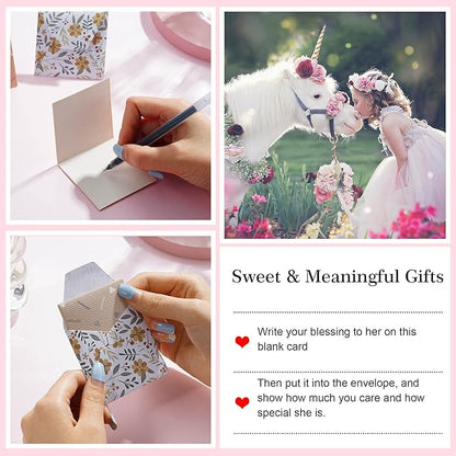 Hidepoo Stocking Stuffers for Teen Girls Kids - Colorful CZ Heart Pendant Initial Unicorn Necklaces for Girl Jewelry Birthday Gift Christmas Gifts for Grandkids Girls Kid
