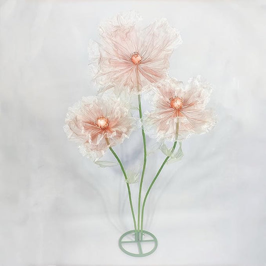 Giant Flower for Decoration, 70.87 inch Handmade Adjustable Artificial Organza Floral Decor for Wedding Birthday Baby Shower Christmas Party Backdrop Home Office Hotel Shop Window Display Props