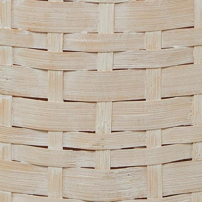 Deco 79 Bamboo Wood Decorative Vase, Tall Woven Floor Centerpiece, Round Vase for Home Decoration, White and Beige, 8.5" x 8.5" x 39"