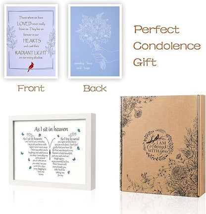 WOODEXPE Sympathy Gift LED Memorial Shadow Box 8x10 Memorial Gifts for Loss of Loved One (Butterfly White)