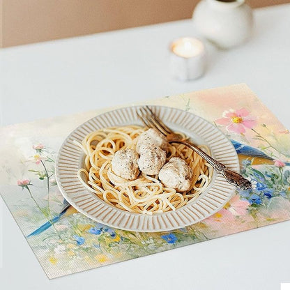 Birds Placemats Set of 4 Animal Birds Watercolor Table Mats Washable Place Mats for Home Party Kitchen Indoor Outdoor Restaurants 4 PCS